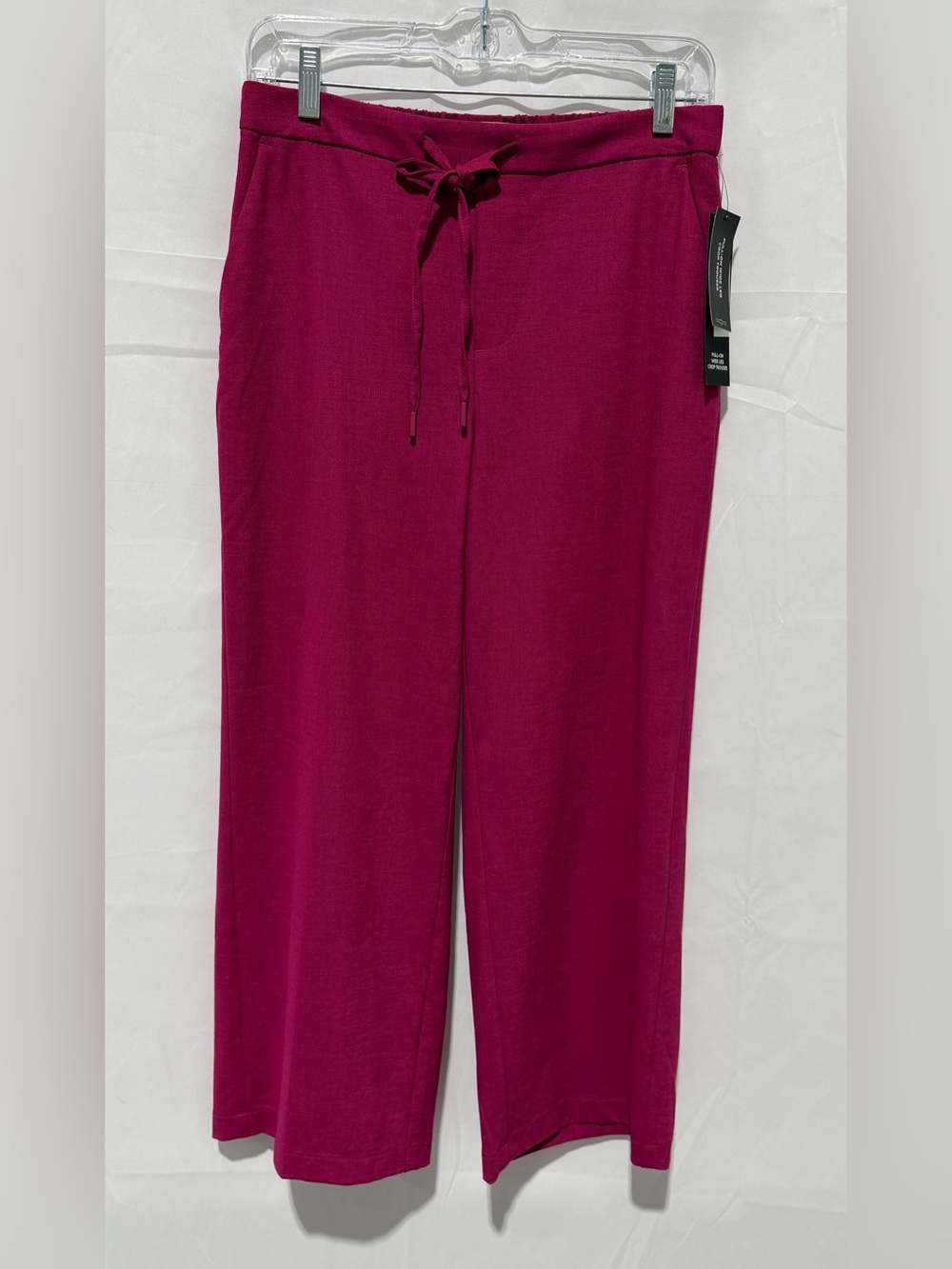 NWT Liverpool Los Angeles Pull On Wide Leg Crop Trousers, Medium, Fuchsia Kiss